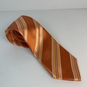 Sean John Tie Regular 59" x 3" SILK Orange Cream Asymmetric Pristine Sharp